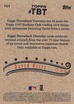 2016 Topps Throwback Thursday #101 David Ortiz Back