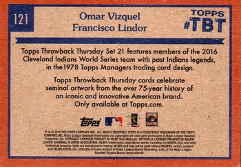 2016 Topps Throwback Thursday #121 Omar Vizquel / Francisco Lindor Back