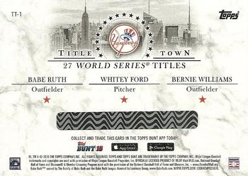 2016 Topps Bunt - Title Town #TT-1 Babe Ruth / Bernie Williams / Whitey Ford Back