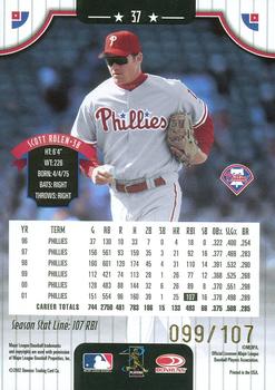 2002 Donruss - Stat Line Season #37 Scott Rolen Back
