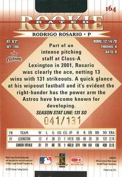 2002 Donruss - Stat Line Season #164 Rodrigo Rosario Back