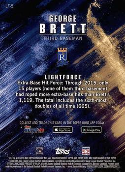 2016 Topps Bunt - Light Force #LF-5 George Brett Back
