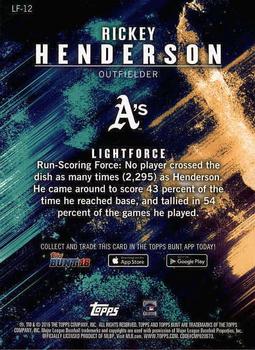 2016 Topps Bunt - Light Force #LF-12 Rickey Henderson Back