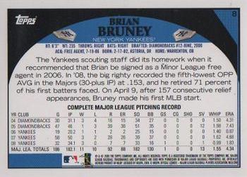 2009 Topps Yankee Stadium Opening Day #8 Brian Bruney Back