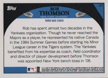 2009 Topps Yankee Stadium Opening Day #27 Rob Thomson Back