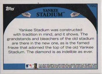 2009 Topps Yankee Stadium Opening Day #YSN2 Yankee Stadium Back