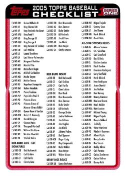 2005 Topps - Checklists Red #3 Checklist Series 1: Inserts Front