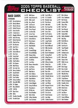 2005 Topps - Checklists Red #1 Checklist Series 2: 369-638 Front