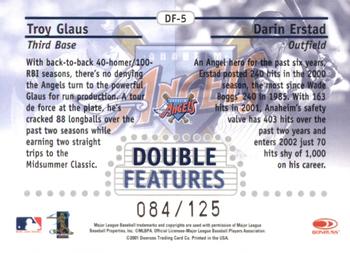 2002 Donruss Best of Fan Club - Double Features #DF-5 Troy Glaus / Darin Erstad  Back