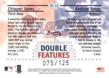 2002 Donruss Best of Fan Club - Double Features #DF-10 Chipper Jones / Andruw Jones  Back