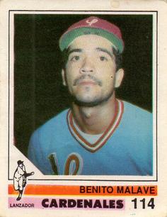 1988-89 Venezuelan Winter League Stickers #114 Benito Malave Front