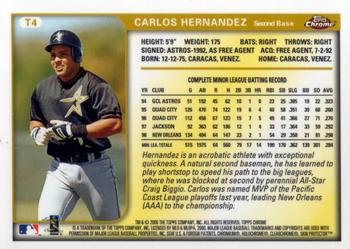 1999 Topps Chrome Traded and Rookies #T4 Carlos Hernandez Back