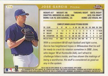 1999 Topps Chrome Traded and Rookies #T14 Jose Garcia Back