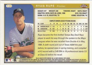 1999 Topps Chrome Traded and Rookies #T20 Ryan Rupe Back