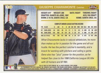 1999 Topps Chrome Traded and Rookies #T29 Giuseppe Chiaramonte Back