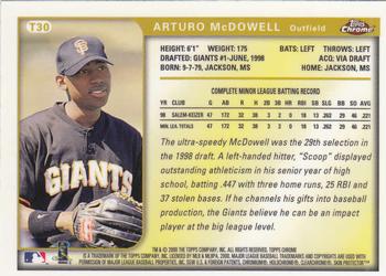 1999 Topps Chrome Traded and Rookies #T30 Arturo McDowell Back