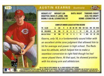 1999 Topps Chrome Traded and Rookies #T51 Austin Kearns Back