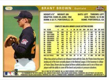 1999 Topps Chrome Traded and Rookies #T81 Brant Brown Back
