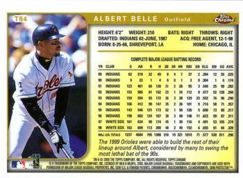 1999 Topps Chrome Traded and Rookies #T84 Albert Belle Back