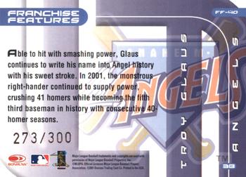 2002 Donruss Best of Fan Club - Franchise Features #FF-40 Troy Glaus Back