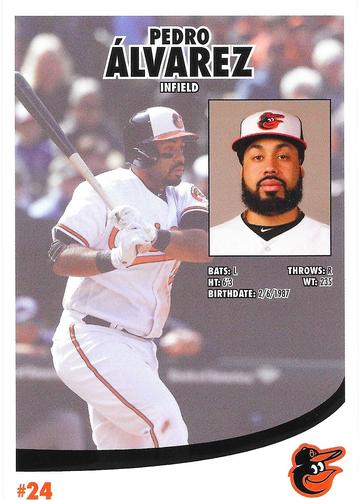 2016 Baltimore Orioles Photocards #NNO Pedro Alvarez Back