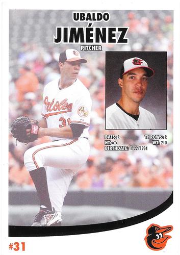2016 Baltimore Orioles Photocards #NNO Ubaldo Jimenez Back