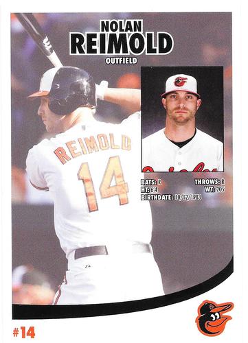 2016 Baltimore Orioles Photocards #NNO Nolan Reimold Back