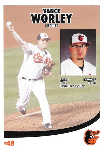 2016 Baltimore Orioles Photocards #NNO Vance Worley Back