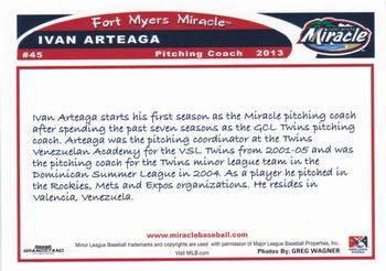 2013 Grandstand Fort Myers Miracle #NNO Ivan Arteaga Back