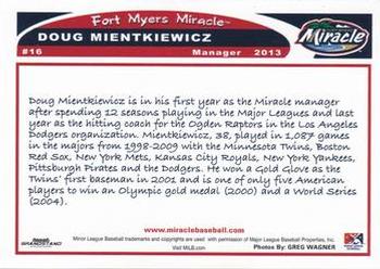 2013 Grandstand Fort Myers Miracle #NNO Doug Mientkiewicz Back