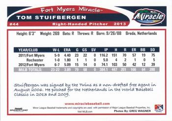 2013 Grandstand Fort Myers Miracle #NNO Tom Stuifbergen Back
