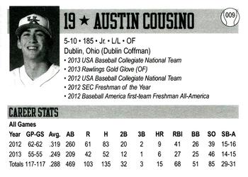 2014 Kentucky Wildcats #9 Austin Cousino Back