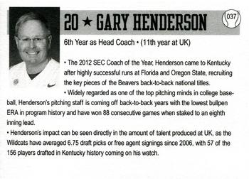 2014 Kentucky Wildcats #37 Gary Henderson Back