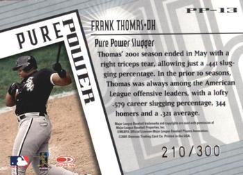 2002 Donruss Best of Fan Club - Pure Power #PP-13 Frank Thomas Back