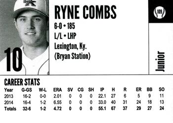 2015 Kentucky Wildcats #109 Ryne Combs Back