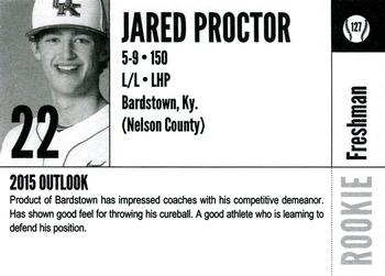 2015 Kentucky Wildcats #127 Jared Proctor Back