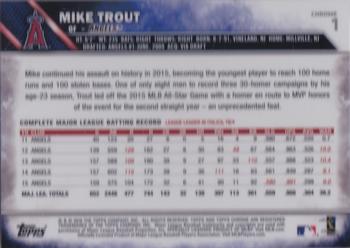 2016 Topps - Chrome Sapphire 65th Anniversary Edition #1 Mike Trout Back