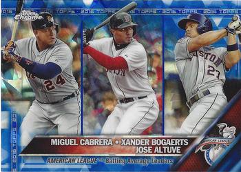 2016 Topps - Chrome Sapphire 65th Anniversary Edition #29 Miguel Cabrera / Xander Bogaerts / Jose Altuve Front