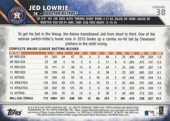 2016 Topps - Chrome Sapphire 65th Anniversary Edition #38 Jed Lowrie Back