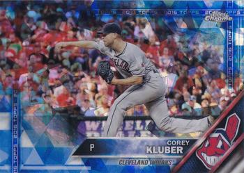 2016 Topps - Chrome Sapphire 65th Anniversary Edition #64 Corey Kluber Front