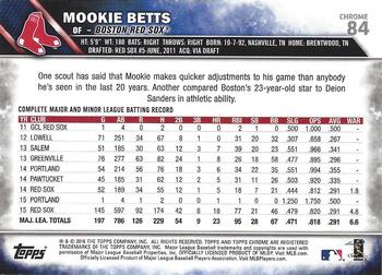 2016 Topps - Chrome Sapphire 65th Anniversary Edition #84 Mookie Betts Back