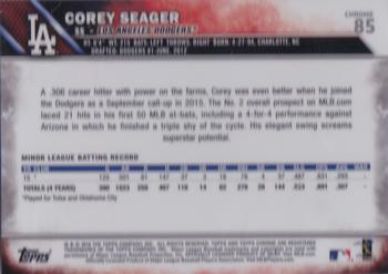 2016 Topps - Chrome Sapphire 65th Anniversary Edition #85 Corey Seager Back