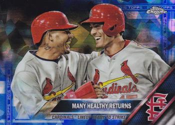 2016 Topps - Chrome Sapphire 65th Anniversary Edition #492 Yadier Molina / Randal Grichuk Front