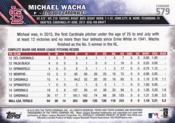 2016 Topps - Chrome Sapphire 65th Anniversary Edition #579 Michael Wacha Back