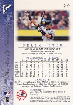 1999 Topps Gallery #20 Derek Jeter Back