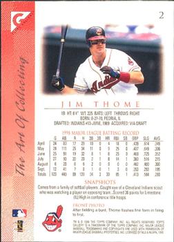 1999 Topps Gallery #2 Jim Thome Back
