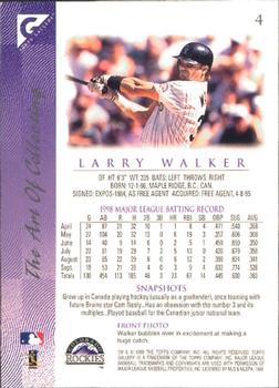 1999 Topps Gallery #4 Larry Walker Back
