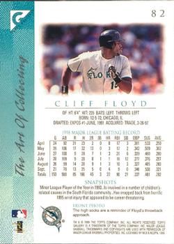 1999 Topps Gallery #82 Cliff Floyd Back