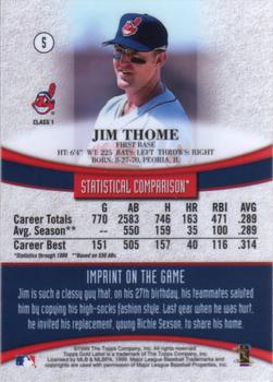 1999 Topps Gold Label #5 Jim Thome Back