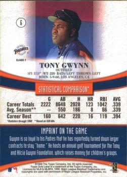 1999 Topps Gold Label #6 Tony Gwynn Back